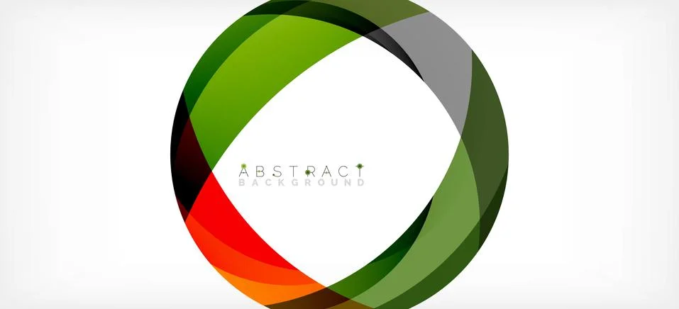 Geometric abstract background. Circle created with overlapping color shapes Illustrazione stock