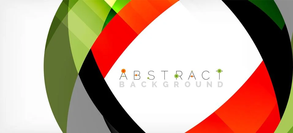 Geometric abstract background. Circle created with overlapping color shapes Stock Illustration