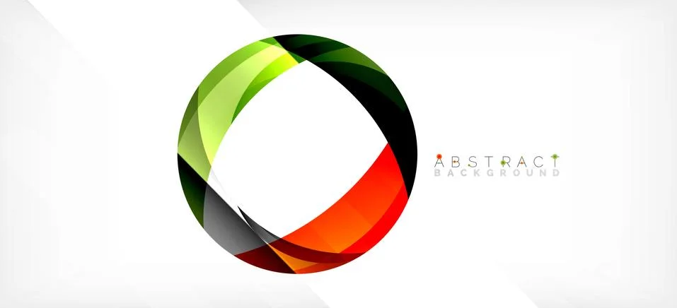 Geometric abstract background. Circle created with overlapping color shapes イラスト素材