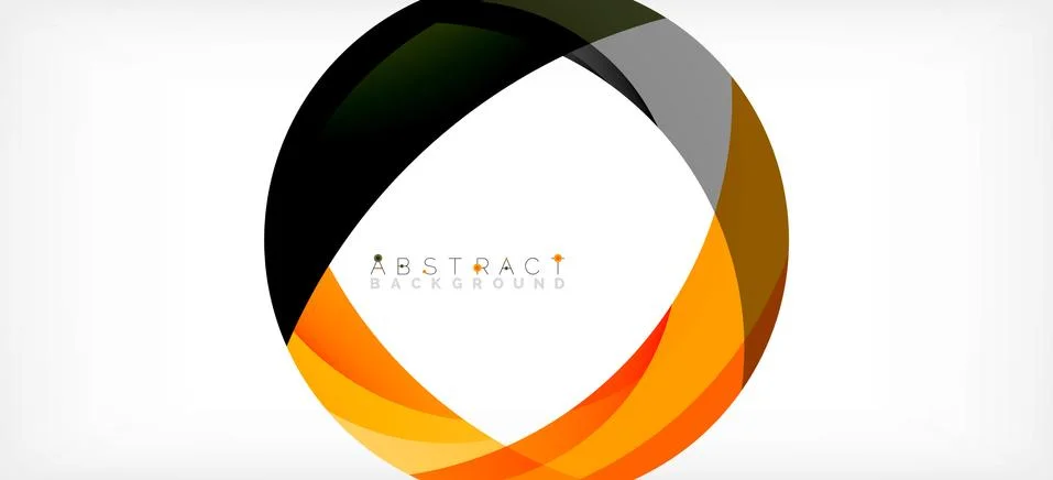 Geometric abstract background. Circle created with overlapping color shapes イラスト素材