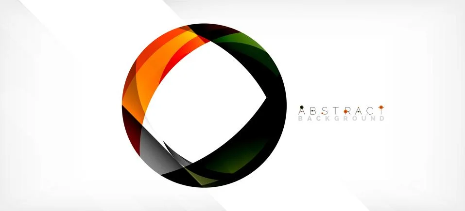 Geometric abstract background. Circle created with overlapping color shapes Illustrazione stock