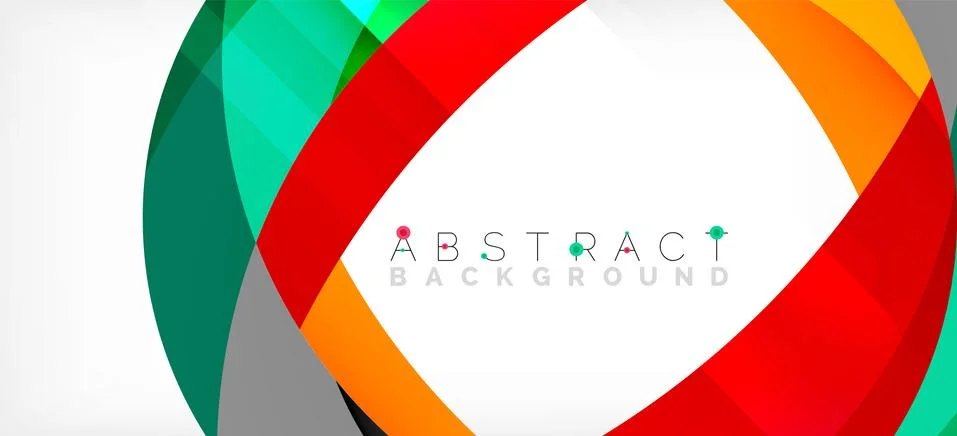 Geometric abstract background. Circle created with overlapping color shapes Illustrazione stock
