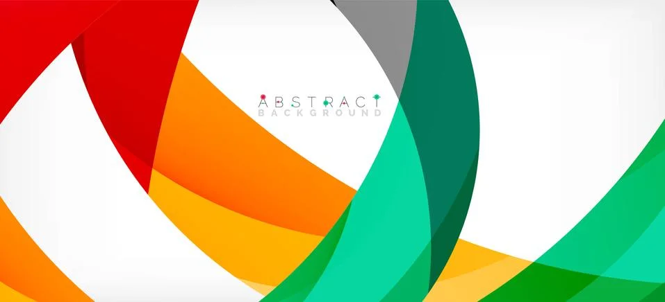 Geometric abstract background. Circle created with overlapping color shapes Illustrazione stock