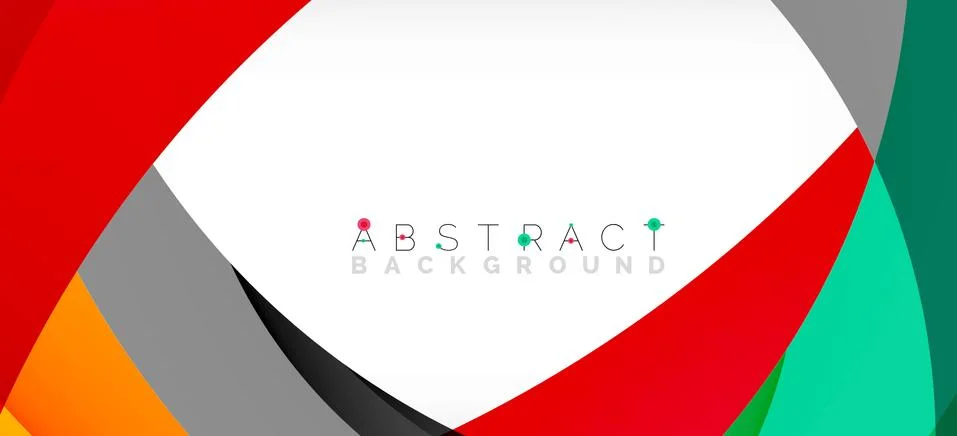 Geometric abstract background. Circle created with overlapping color shapes Illustrazione stock