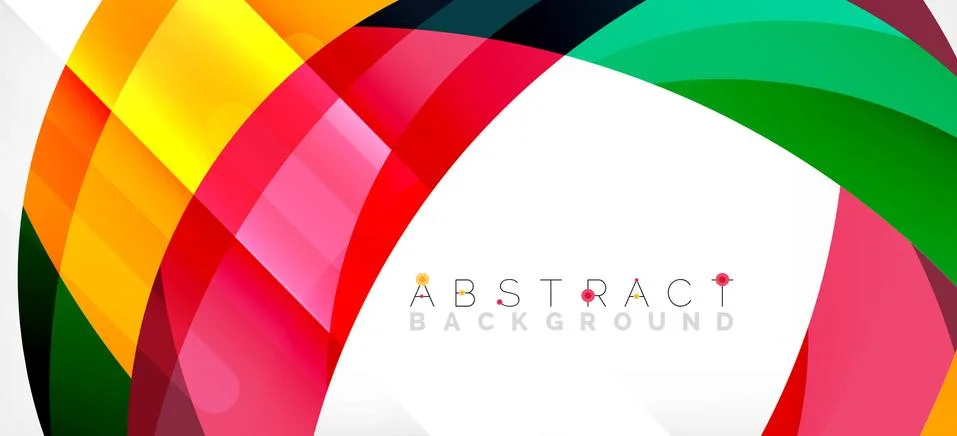 Geometric abstract background. Circle created with overlapping color shapes Illustrazione stock