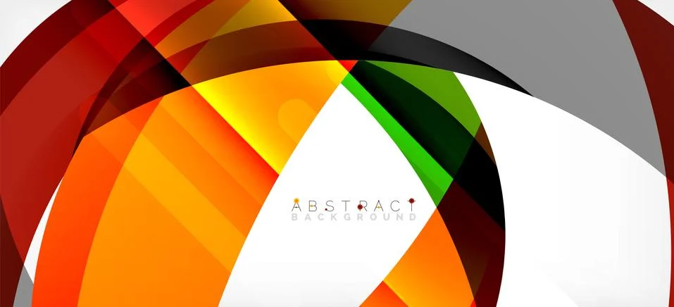 Geometric abstract background. Circle created with overlapping color shapes Illustrazione stock