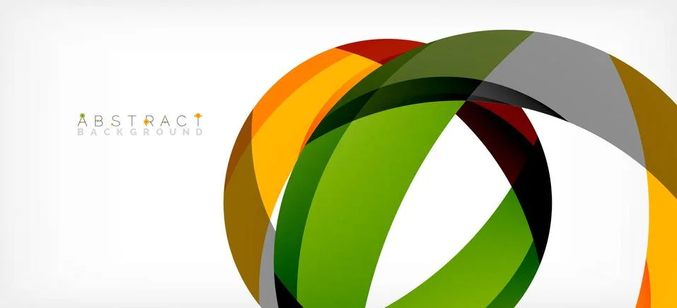 Geometric abstract background. Circle created with overlapping color shapes イラスト素材