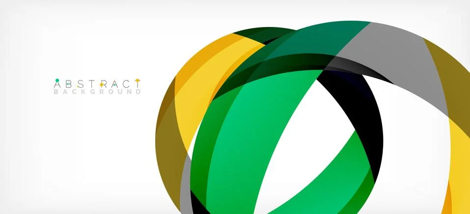 Geometric abstract background. Circle created with overlapping color shapes 스톡 일러스트