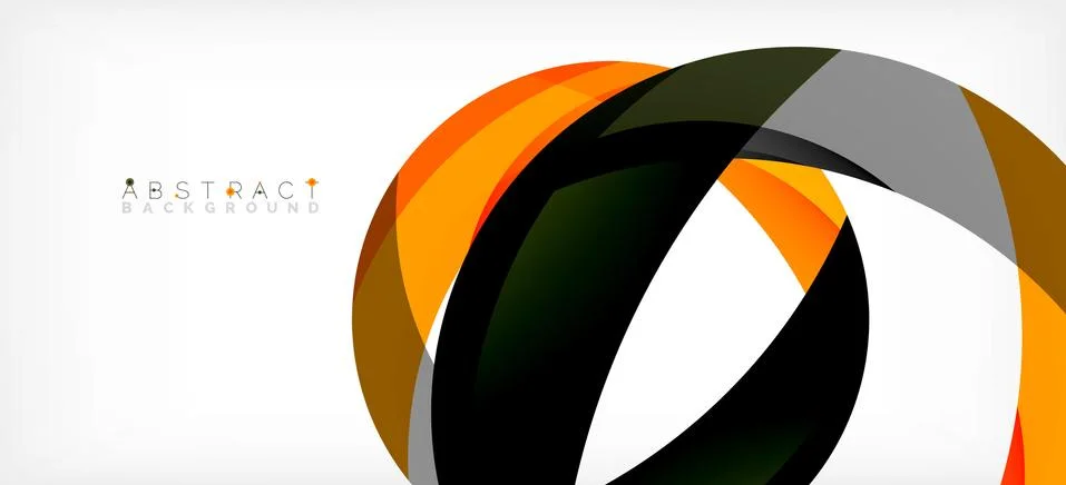 Geometric abstract background. Circle created with overlapping color shapes Illustrazione stock