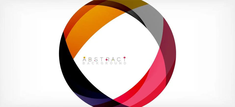 Geometric abstract background. Circle created with overlapping color shapes Illustrazione stock