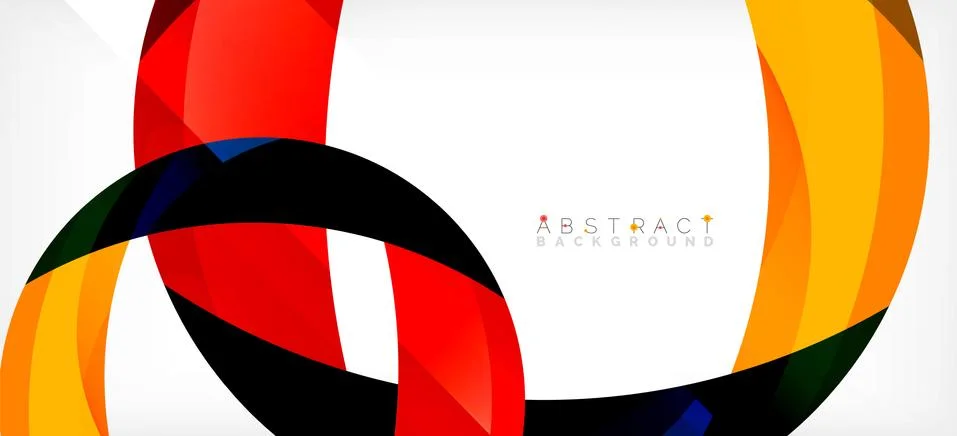 Geometric abstract background. Circle created with overlapping color shapes Illustrazione stock