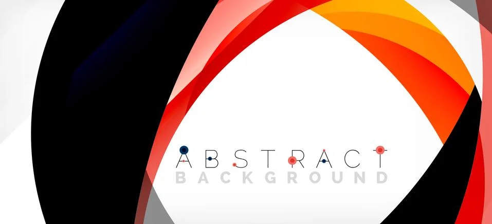 Geometric abstract background. Circle created with overlapping color shapes Illustrazione stock