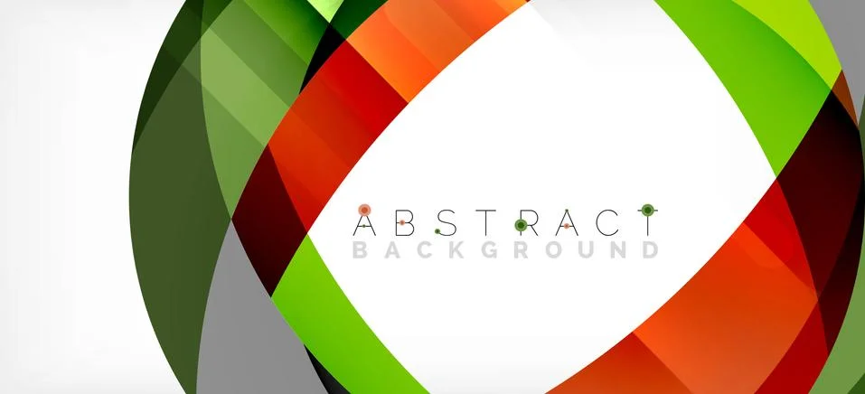 Geometric abstract background. Circle created with overlapping color shapes Illustrazione stock