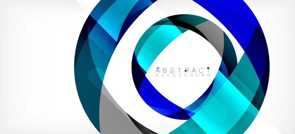 Geometric abstract background. Circle created with overlapping color shapes Illustrazione stock