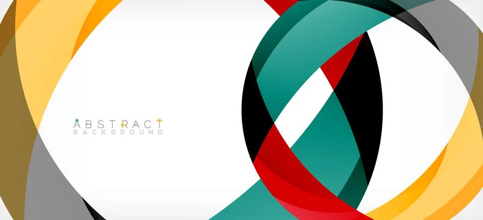 Geometric abstract background. Circle created with overlapping color shapes Illustrazione stock