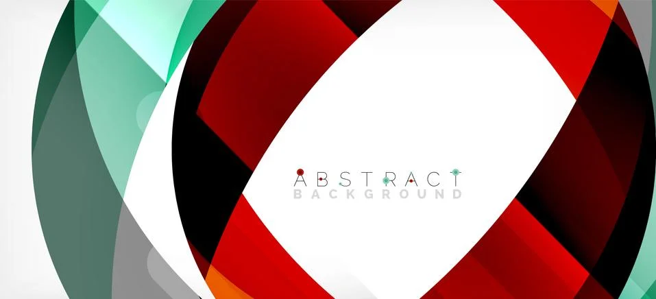 Geometric abstract background. Circle created with overlapping color shapes Illustrazione stock