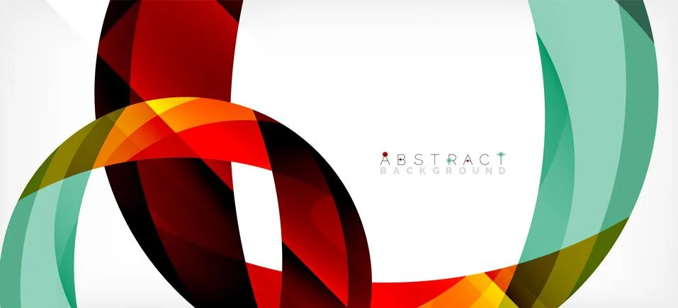 Geometric abstract background. Circle created with overlapping color shapes 스톡 일러스트