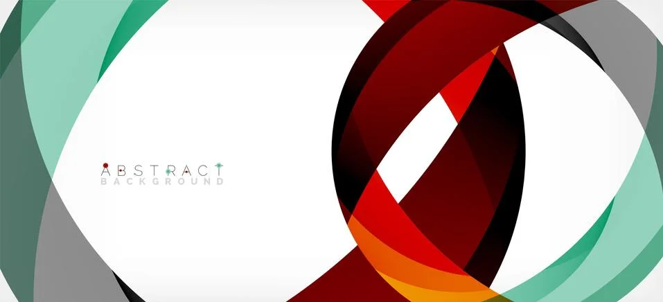 Geometric abstract background. Circle created with overlapping color shapes Stock Illustration