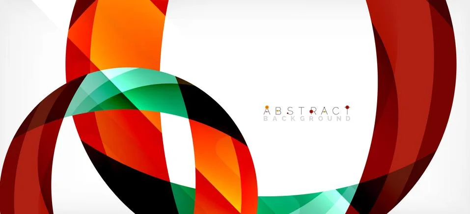 Geometric abstract background. Circle created with overlapping color shapes Stock Illustration