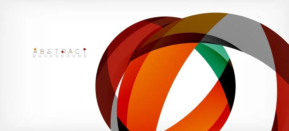 Geometric abstract background. Circle created with overlapping color shapes Illustrazione stock