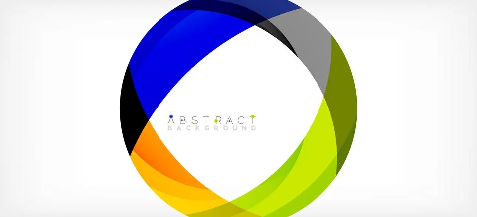Geometric abstract background. Circle created with overlapping color shapes Stock Illustration