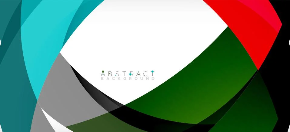 Geometric abstract background. Circle created with overlapping color shapes Illustrazione stock