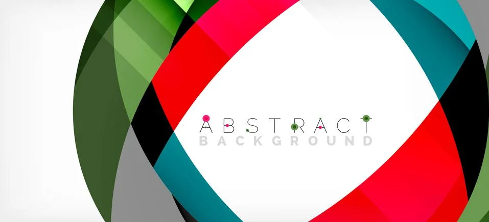 Geometric abstract background. Circle created with overlapping color shapes Illustrazione stock