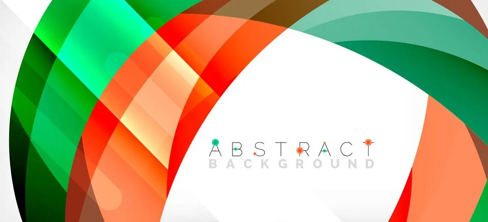 Geometric abstract background. Circle created with overlapping color shapes Stock Illustration