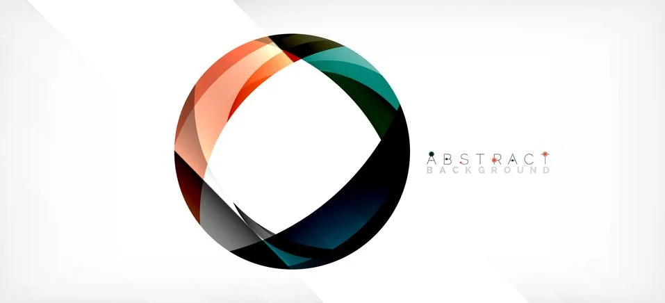 Geometric abstract background. Circle created with overlapping color shapes 스톡 일러스트