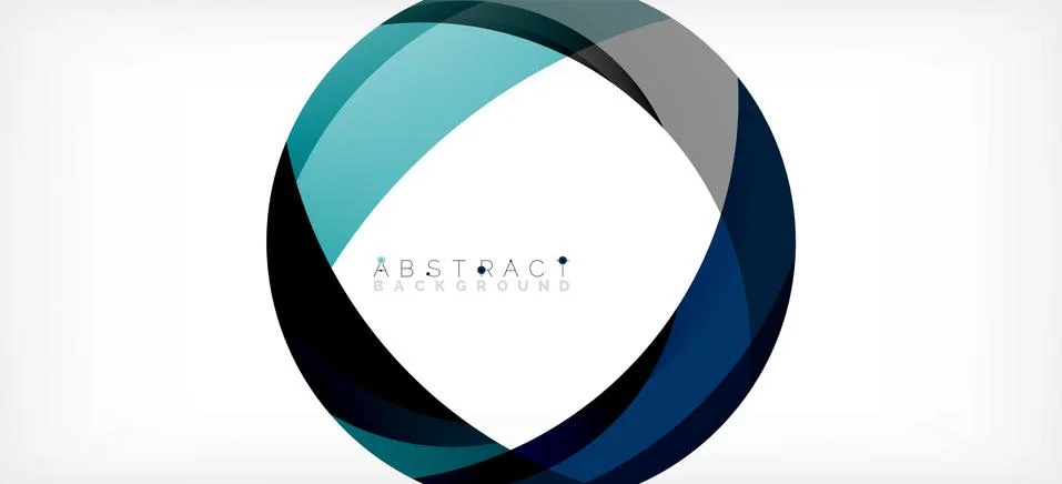 Geometric abstract background. Circle created with overlapping color shapes Illustrazione stock