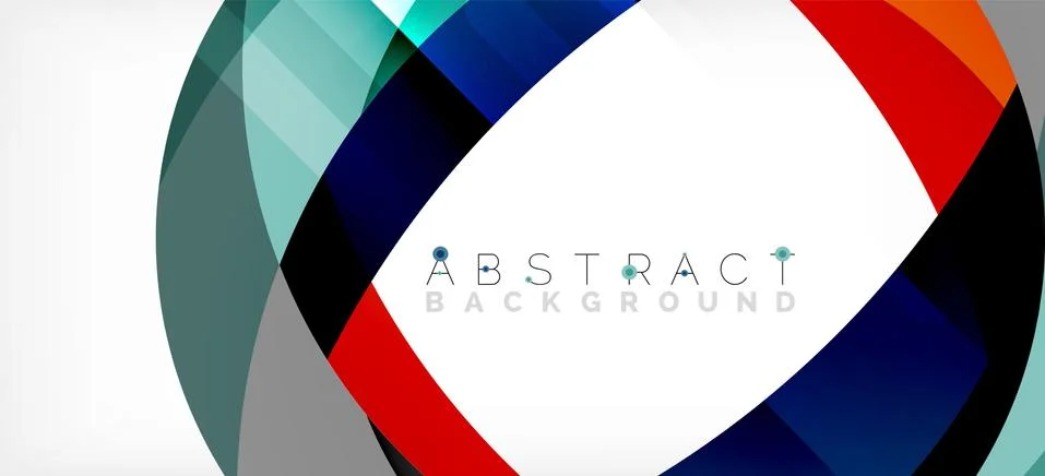 Geometric abstract background. Circle created with overlapping color shapes Stock Illustration