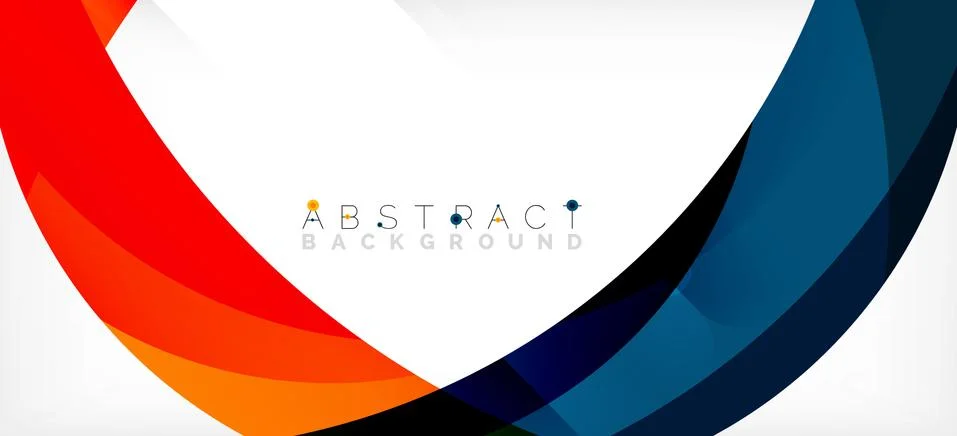 Geometric abstract background. Circle created with overlapping color shapes Illustrazione stock
