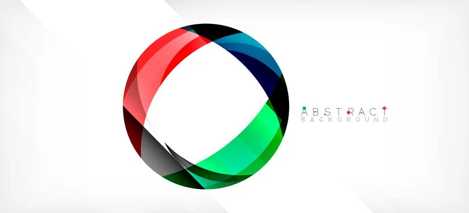 Geometric abstract background. Circle created with overlapping color shapes Stock Illustration