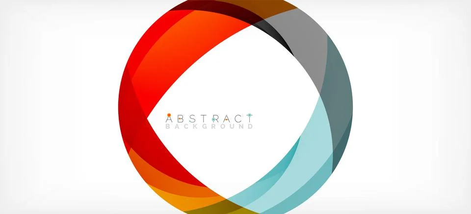 Geometric abstract background. Circle created with overlapping color shapes Stock Illustration