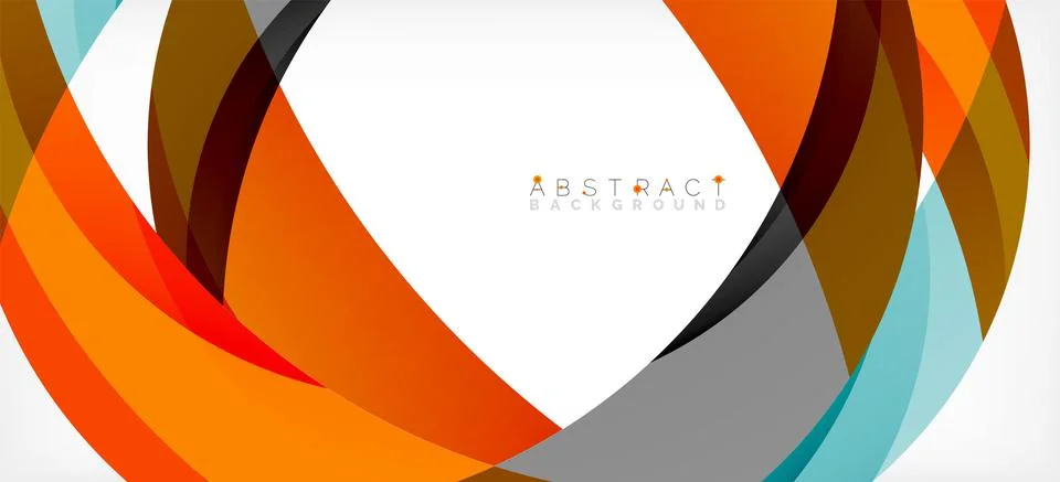 Geometric abstract background. Circle created with overlapping color shapes Illustrazione stock