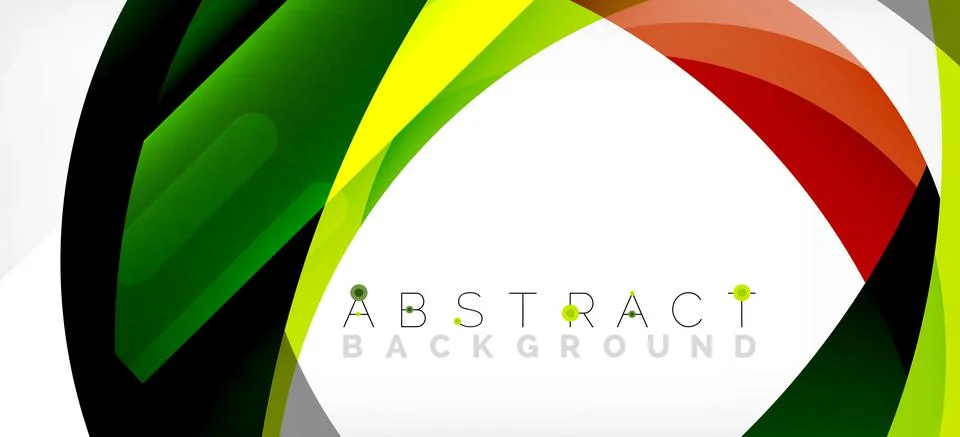 Geometric abstract background. Circle created with overlapping color shapes Stock Illustration