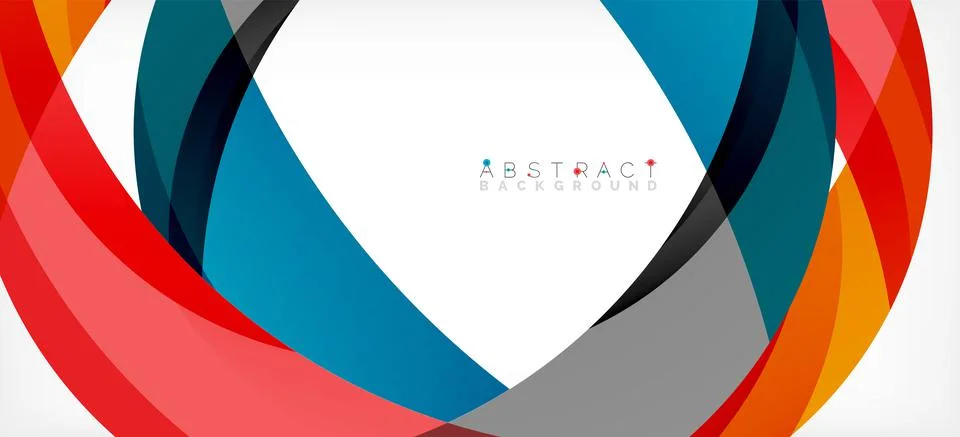 Geometric abstract background. Circle created with overlapping color shapes Illustrazione stock