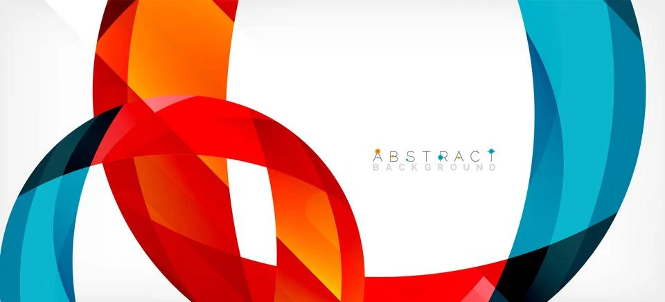 Geometric abstract background. Circle created with overlapping color shapes 스톡 일러스트