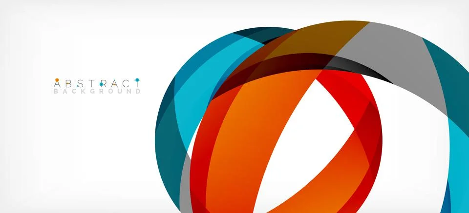 Geometric abstract background. Circle created with overlapping color shapes Stock Illustration