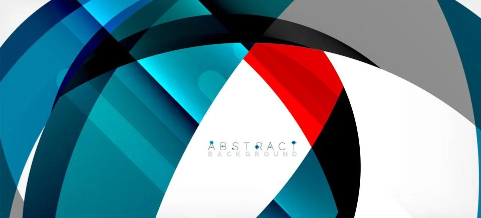 Geometric abstract background. Circle created with overlapping color shapes Stock Illustration