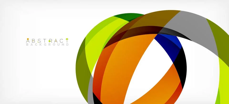 Geometric abstract background. Circle created with overlapping color shapes 스톡 일러스트