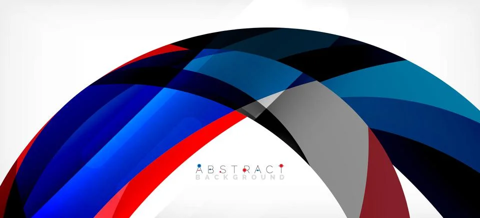 Geometric abstract background. Circle created with overlapping color shapes Illustrazione stock