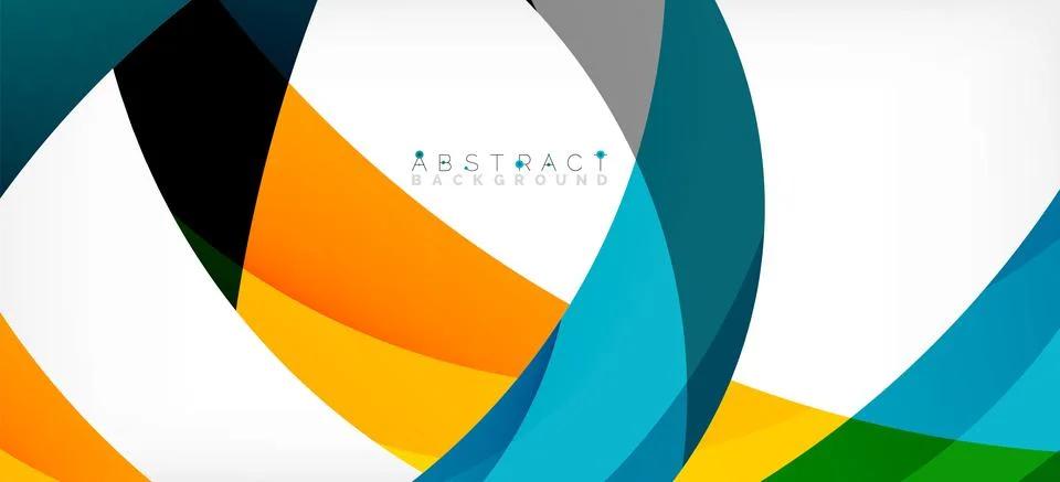 Geometric abstract background. Circle created with overlapping color shapes 스톡 일러스트