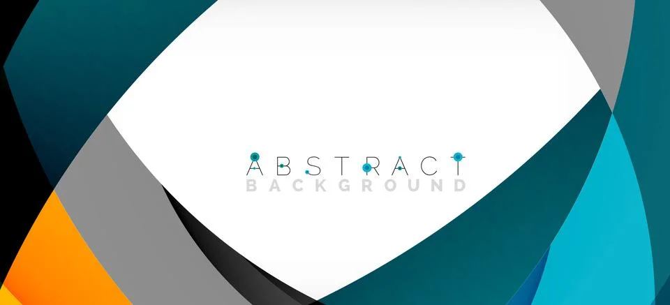 Geometric abstract background. Circle created with overlapping color shapes Illustrazione stock
