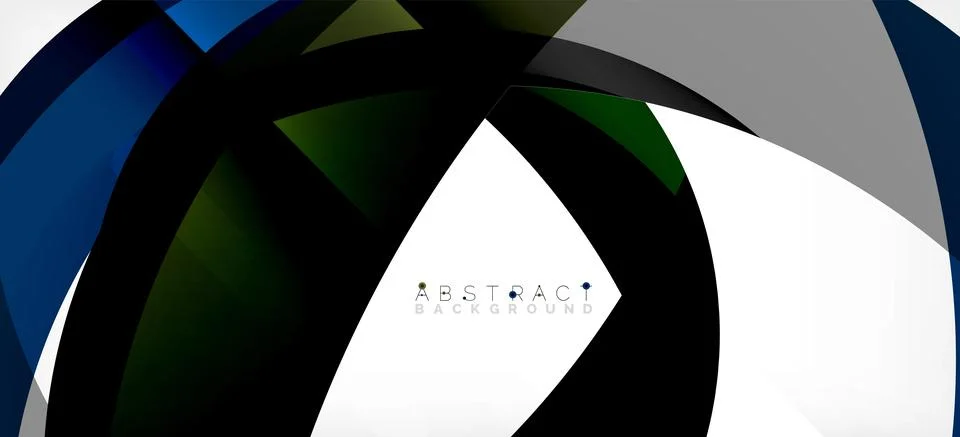 Geometric abstract background. Circle created with overlapping color shapes Illustrazione stock