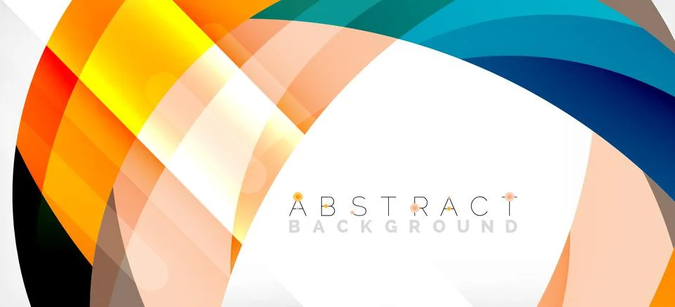 Geometric abstract background. Circle created with overlapping color shapes Illustrazione stock