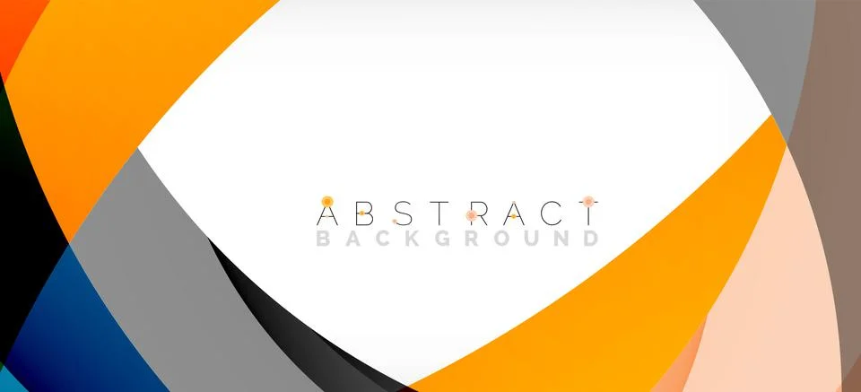 Geometric abstract background. Circle created with overlapping color shapes Illustrazione stock