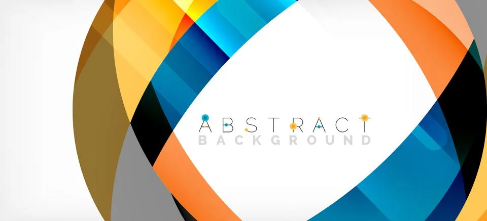 Geometric abstract background. Circle created with overlapping color shapes Illustrazione stock
