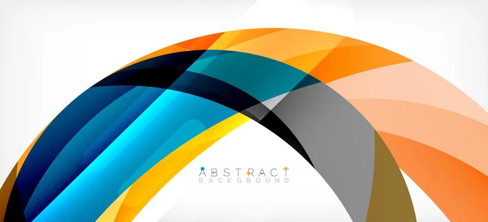 Geometric abstract background. Circle created with overlapping color shapes 스톡 일러스트