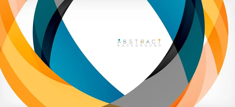 Geometric abstract background. Circle created with overlapping color shapes Illustrazione stock